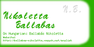 nikoletta ballabas business card